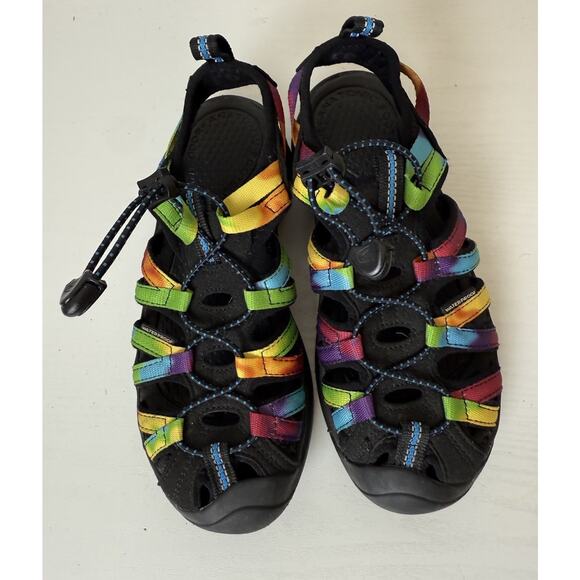 Keen Newport Whisper Sandals Size 6 M Women’s Tie Dye Pride Rainbow Waterproof - Picture 1 of 5